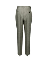 Wide-leg pants in pure linen with an exclusive green dye - Green | Giemme BrandsCorporate