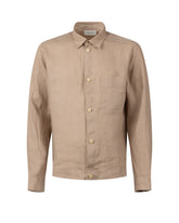 Over jacket con collo italiano in puro lino nocciola - Tintoria Mattei - New in | Giemme BrandsCorporate