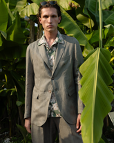 Wide-leg pants in pure linen with an exclusive green dye - Green | Giemme BrandsCorporate