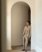 Giacca mono petto over fit in puro cotone beige - Beige | Giemme BrandsCorporate